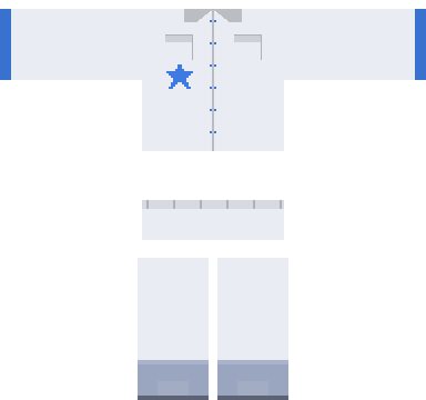Astronaut Roblox shirt and pants, laid flat
