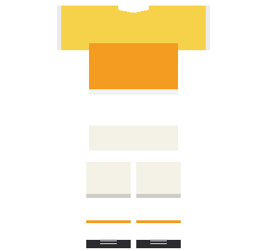 Candy Corn Tee Roblox shirt and pants, laid flat