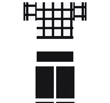 Checkerboard Tee shirt and pants, back