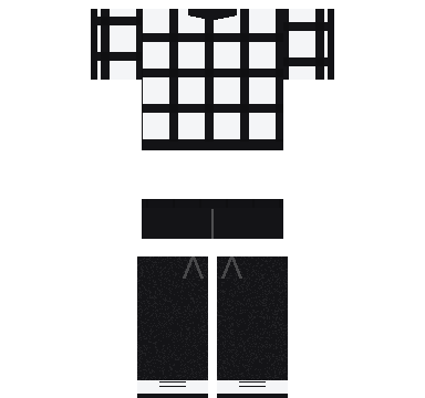 Checkerboard Tee Roblox shirt and pants, laid flat