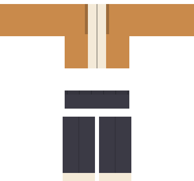 Cosy Cardigan Roblox shirt and pants, laid flat