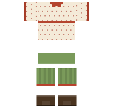 Cottagecore Dress Roblox shirt and pants, laid flat