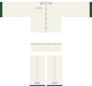 Cricket Whites Roblox shirt and pants, laid flat