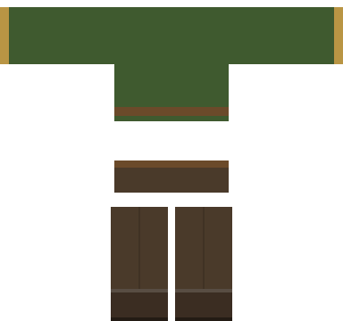 Forest Ranger shirt and pants, back