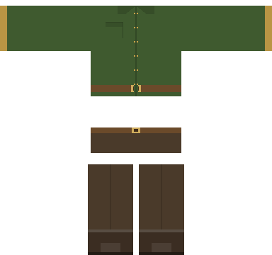 Forest Ranger Roblox shirt and pants, laid flat