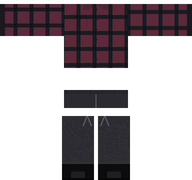 Grunge Flannel Roblox shirt and pants, laid flat