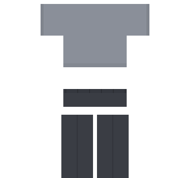 Guest Grey Roblox shirt and pants, laid flat