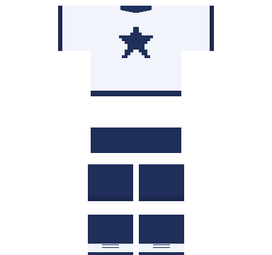 Gym Class Kit Roblox shirt and pants, laid flat