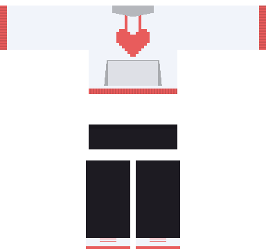 Heart Hoodie Roblox shirt and pants, laid flat