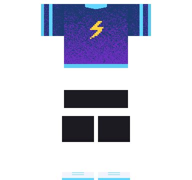 Lightning Jersey Roblox shirt and pants, laid flat