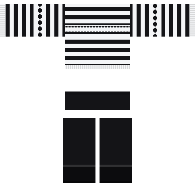 Mono Stripe Sweater shirt and pants, back