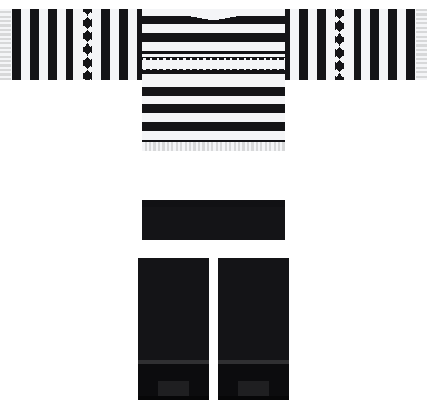 Mono Stripe Sweater Roblox shirt and pants, laid flat