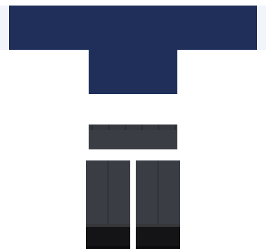 Navy Blazer Uniform shirt and pants, back