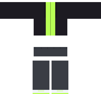 Neon Bomber Roblox shirt and pants, laid flat