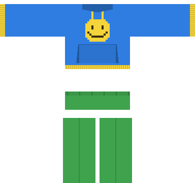 Noob Hoodie Roblox shirt and pants, laid flat