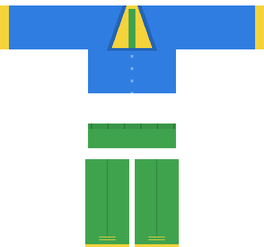 Noob in a Suit Roblox shirt and pants, laid flat