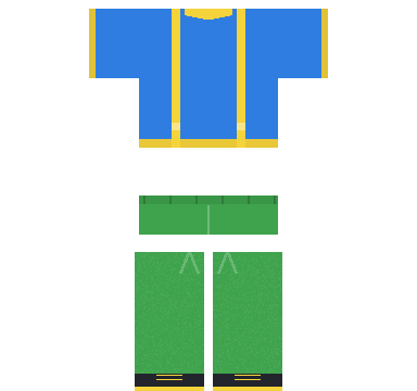 Noob Overalls Roblox shirt and pants, laid flat