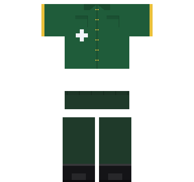 Paramedic Roblox shirt and pants, laid flat