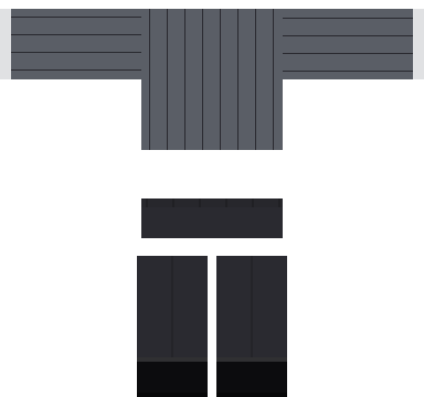 Pinstripe Grey shirt and pants, back
