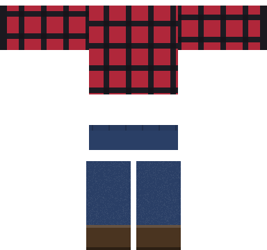 Plaid Button-Up shirt and pants, back