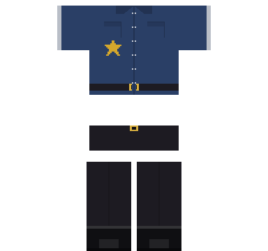 Police Officer Roblox shirt and pants, laid flat
