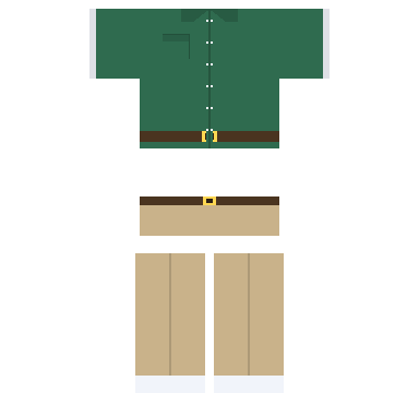 Polo and Chinos Roblox shirt and pants, laid flat