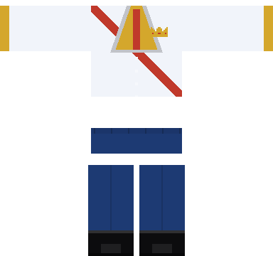 Prince Roblox shirt and pants, laid flat