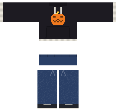 Pumpkin Patch Hoodie Roblox shirt and pants, laid flat