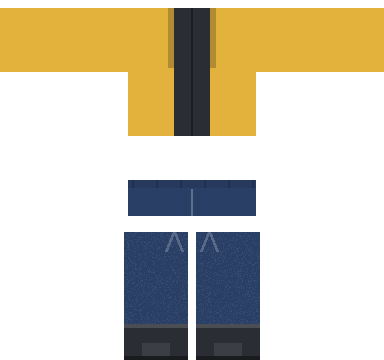 Rainy Day Jacket Roblox shirt and pants, laid flat