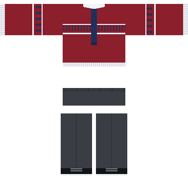 School Sweater Roblox shirt and pants, laid flat
