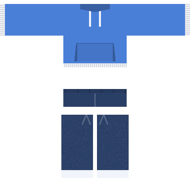Weekend Hoodie Roblox shirt and pants, laid flat